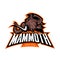 Furious woolly mammoth head sport vector logo concept isolated on white background.