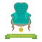 Furniture, antique chair baroque, flat design