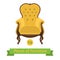 Furniture, antique chair baroque, flat design