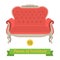 Furniture, antique sofa baroque, flat design