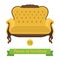 Furniture, antique sofa baroque, flat design