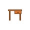 Furniture cabinet table line vector sign