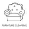 Furniture cleaning service of company, clean armchair icon