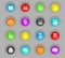 Furniture colored plastic round buttons icon set