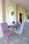 Furniture in a corridor of the guest house. Provence style