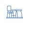 Furniture desk line icon concept. Furniture desk flat  vector symbol, sign, outline illustration.