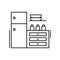 Furniture, fridge, kitchen icon. Simple line, outline vector elements of kitchen object for ui and ux, website or mobile