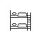 Furniture for hostel bunk bed linear icon