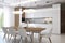 furniture house chair home dining kitchen modern clean design table interior. Generative AI.