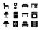 Furniture Icon Set Glyph