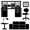 Furniture icons, living room / office set