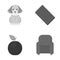 Furniture, leisure, business and other web icon in monochrome style. vitamins, armchairs, soft, icons in set collection.
