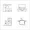 furniture line icons. linear set. quality vector line set such as hanger, door, television