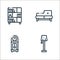 furniture line icons. linear set. quality vector line set such as lamp, clock, sofa