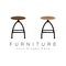 Furniture Logo Design, Home Furniture Illustration Table Icons, Chairs, Cupboards, Lamps