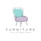 Furniture Logo Design, Home Furniture Illustration Table Icons, Chairs, Cupboards, Lamps