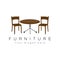 Furniture Logo Design, Home Furniture Illustration Table Icons, Chairs, Cupboards, Lamps