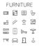 Furniture related vector icon set.