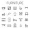 Furniture related vector icon set.