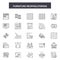 Furniture reupholstering line icons, signs, vector set, linear concept, outline illustration