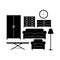 Furniture silhouette cool concept black and white