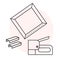 Furniture stapler and staples icon illustration