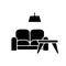 Furniture store black glyph icon