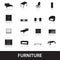 Furniture types icons eps10