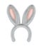 Furry bunny ears, easter mask isolated on white