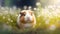 Furry Cute Friend Frolicking in the Fields, A Day in the Life of a Happy Guinea Pig. Generative AI