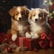 Furry Festivity: Puppies Nestled Amidst Christmas Gifts and Tree