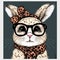 Furry Friend Fashion: Bunny in a Leopard Print Bandana and Glasses Ai Generated