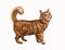 Furry ginger cat walking
