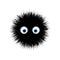 Furry monster, round cartoon prickly character vector illustration