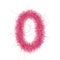 Furry number zero 0. Hairy font. Isolated fine detailed monogram on white background.