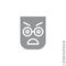 Fury expression icon with style. Suitable for website design, logo, app and ui. Angry icon vector. Gray on white