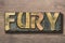 Fury word on wood