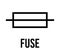 Fuse electronic component, vector icon flat design concept. Electricity physics scheme for education