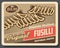 Fusilli italian pasta, vintage style vector