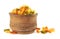 Fusilli italian pasta in wood bowl