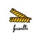 Fusilli pasta doodle icon, vector illustration