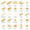 Fusilli pasta icons set, isometric style