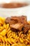 Fusilli pasta with neapolitan style ragu meat sauce