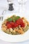 Fusilli pasta with tomato sauce