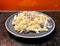 fusilli pasta with white cream sauce