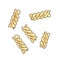 Fusilli,rotini. Corkscrew-shaped Italian pasta.