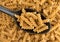 Fusilli whole wheat organic pasta on a spoon