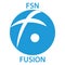 Fusion Coin cryptocurrency blockchain icon. Virtual electronic, internet money or cryptocoin symbol, logo