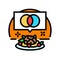 fusion cuisine restaurant chef color icon  illustration