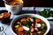 Fusion of Flavors Discover the Perfect Harmony of Kale and Chorizo Soup.AI Generated